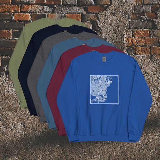 St. Petersburg Florida  Map Unisex Crewneck Sweaters in Multiple Colors