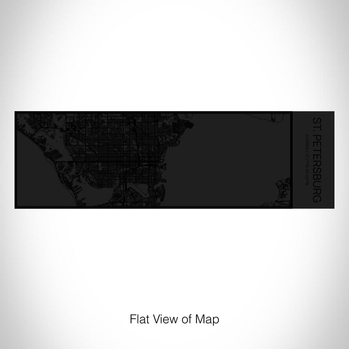 Rendered View of St. Petersburg Florida Map on 10oz Stainless Steel Insulated Cup in Matte Black with Sliding Lid