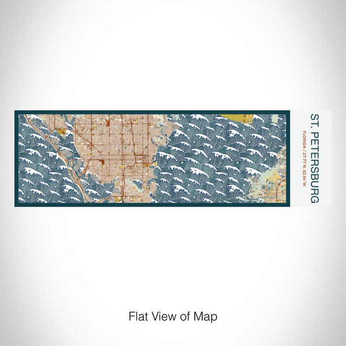 Rendered View of St. Petersburg Florida Map on 10oz Stainless Steel Insulated Cup in Woodblock with Sliding Lid