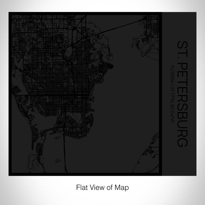 Rendered View of St. Petersburg Florida Map on 17oz Stainless Steel Insulated Tumbler in Matte Black with Tactile Lines