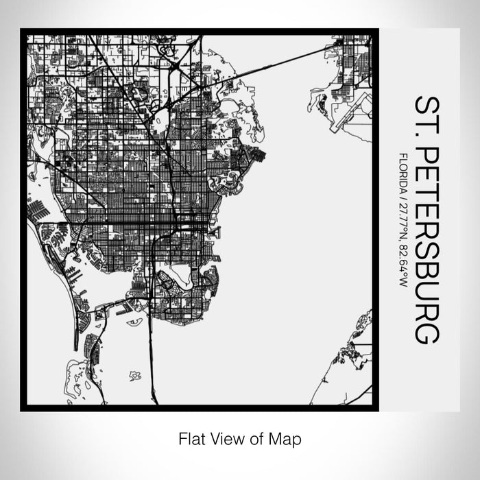 Rendered View of St. Petersburg Florida Map on 17oz Stainless Steel Insulated Tumbler in Matte White with Tactile Lines