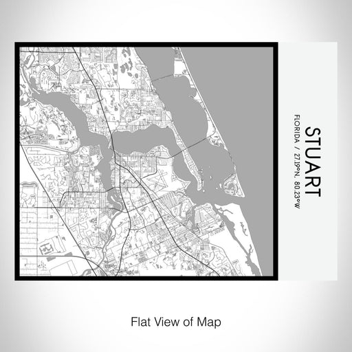 Rendered View of Stuart Florida Map on 20oz Stainless Steel Insulated Bottle with Bamboo Top with printed classic style map