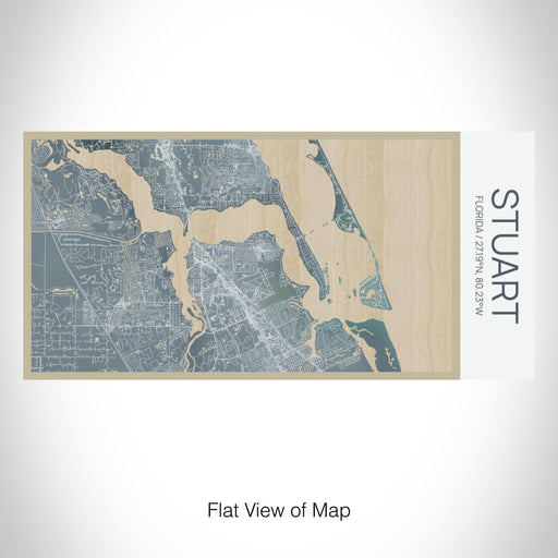 Rendered View of Stuart Florida Map on 17oz Stainless Steel Insulated Bottle with printed afternoon style map