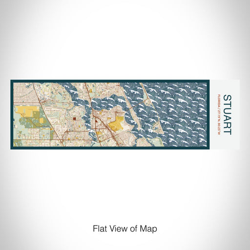 Rendered View of Stuart Florida Map on 10oz Stainless Steel Insulated Cup in Woodblock with Sliding Lid
