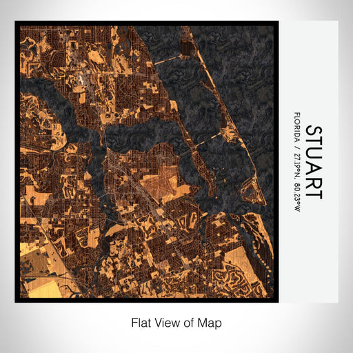 Rendered View of Stuart Florida Map on 17oz Stainless Steel Insulated Tumbler in Ember Map Style