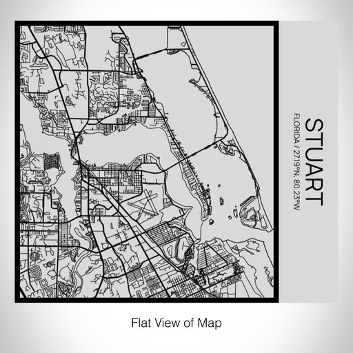 Rendered View of Stuart Florida Map on 17oz Stainless Steel Insulated Tumbler in Tactile Lines with Succulent in Background