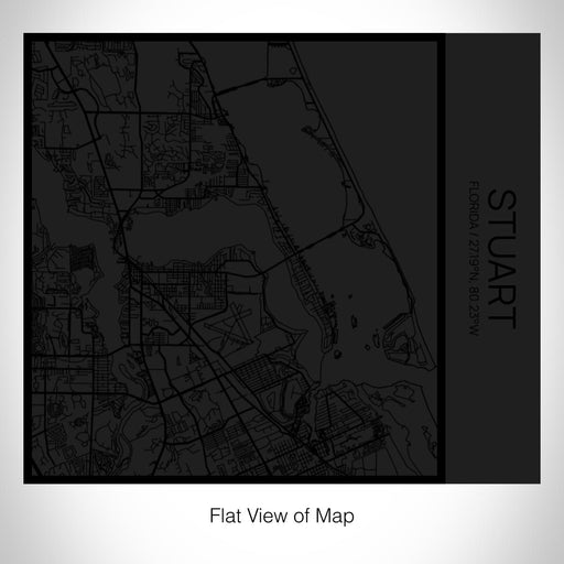 Rendered View of Stuart Florida Map on 17oz Stainless Steel Insulated Tumbler in Matte Black with Tactile Lines