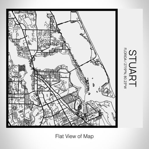 Rendered View of Stuart Florida Map on 17oz Stainless Steel Insulated Tumbler in Matte White with Tactile Lines