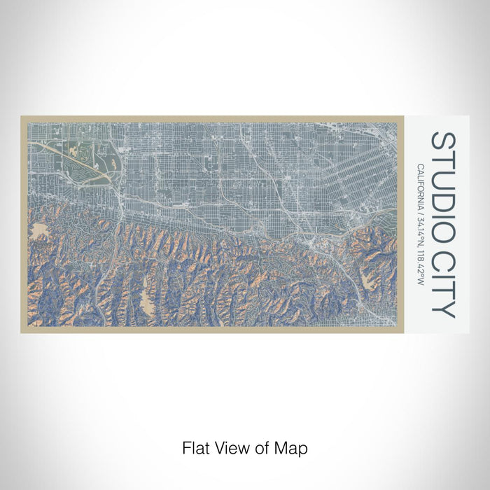 Rendered View of Studio City California Map on 17oz Stainless Steel Insulated Bottle with printed afternoon style map