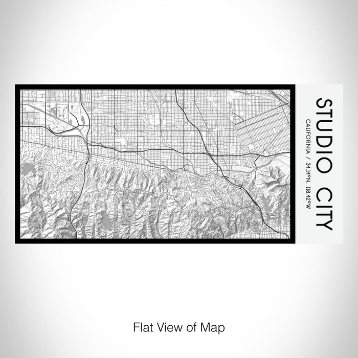 Rendered View of Studio City California Map on 17oz Stainless Steel Insulated Bottle with printed classic style map