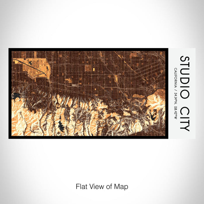 Rendered View of Studio City California Map on 17oz Stainless Steel Insulated Bottle with printed ember style map