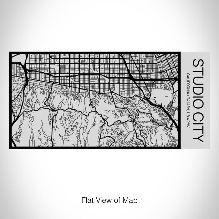Rendered View of Studio City California Map on 17oz Stainless Steel Insulated Cola Bottle in Stainless