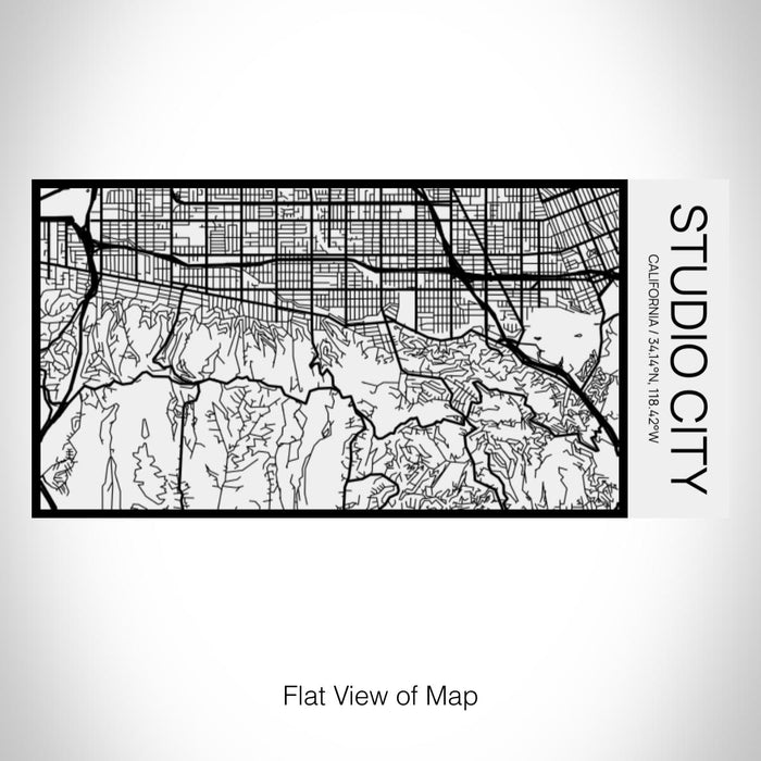 Rendered View of Studio City California Map on 17oz Stainless Steel Insulated Cola Bottle in Stainless in Matte White