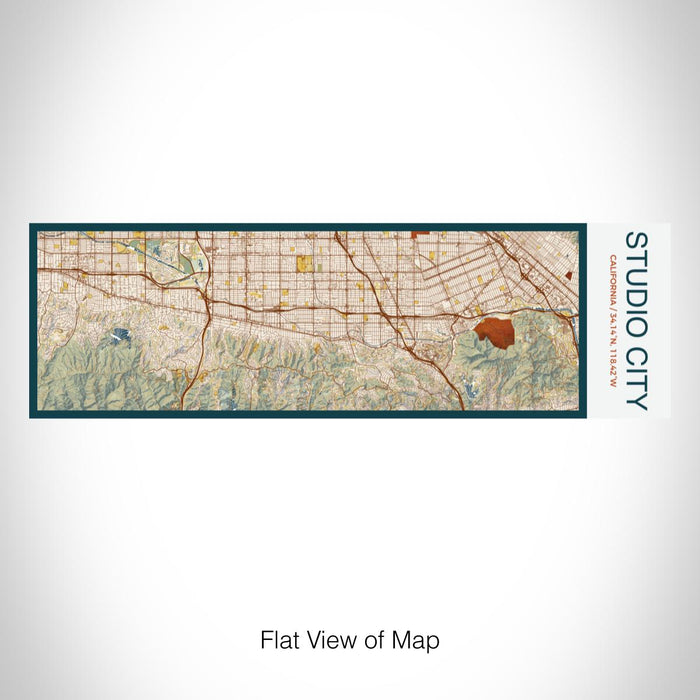 Rendered View of Studio City California Map on 10oz Stainless Steel Insulated Cup in Woodblock with Sliding Lid