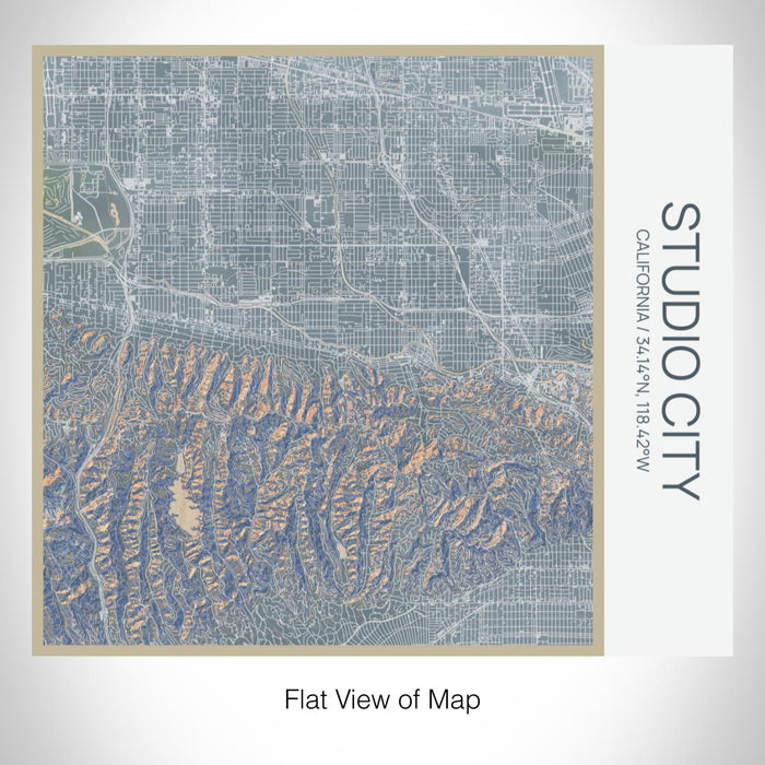 Rendered View of Studio City California Map on 17oz Stainless Steel Insulated Tumbler in Afternoon Map Style