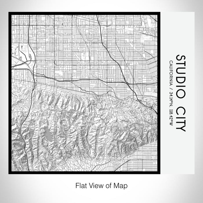 Rendered View of Studio City California Map on 17oz Stainless Steel Insulated Tumbler in Classic Map Style