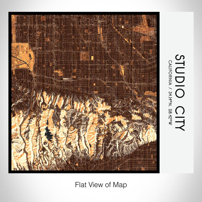 Rendered View of Studio City California Map on 17oz Stainless Steel Insulated Tumbler in Ember Map Style