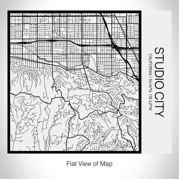 Rendered View of Studio City California Map on 17oz Stainless Steel Insulated Tumbler in Matte White with Tactile Lines