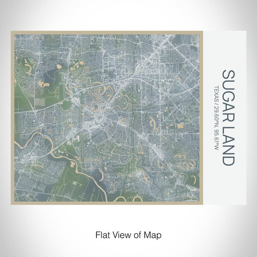 Rendered View of Sugar Land Texas Map on 20oz Stainless Steel Insulated Bottle with Bamboo Top with printed afternoon style map
