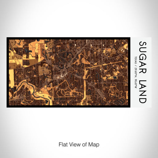 Rendered View of Sugar Land Texas Map on 17oz Stainless Steel Insulated Bottle with printed ember style map