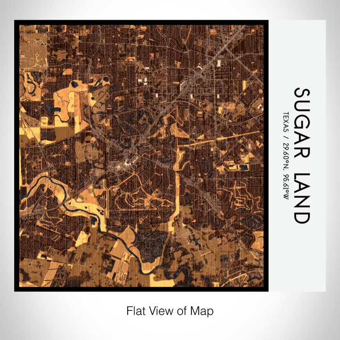 Rendered View of Sugar Land Texas Map on 17oz Stainless Steel Insulated Tumbler in Ember Map Style