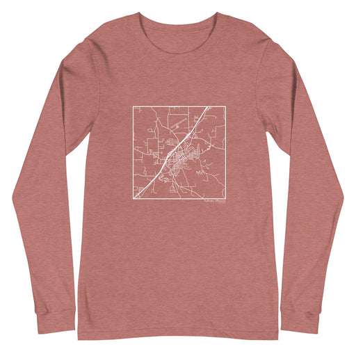 Sullivan Missouri  Map Unisex Long-Sleeve T-shirt with City inscription in Heather Mauve