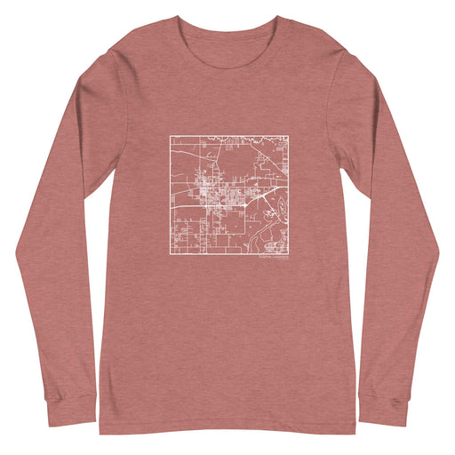 Sulphur Louisiana  Map Unisex Long-Sleeve T-shirt with City inscription in Heather Mauve