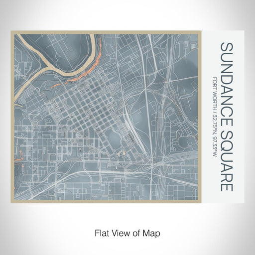 Rendered View of Sundance Square Fort Worth Map on 20oz Stainless Steel Insulated Bottle with Bamboo Top with printed afternoon style map