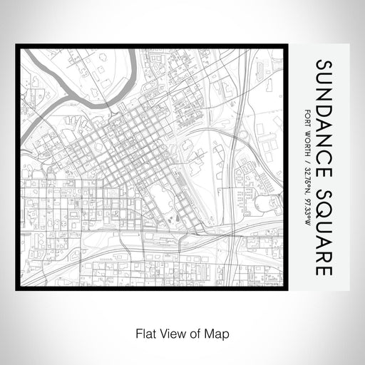 Rendered View of Sundance Square Fort Worth Map on 20oz Stainless Steel Insulated Bottle with Bamboo Top with printed classic style map