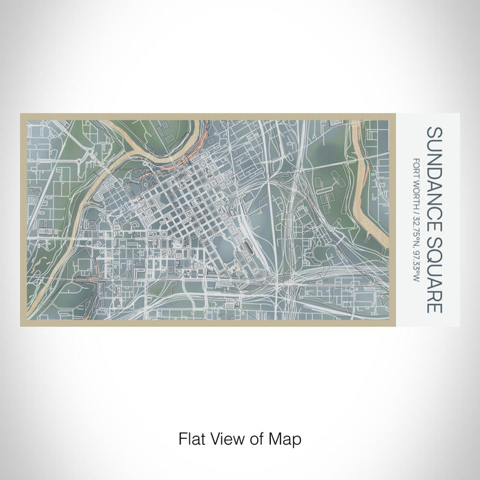 Rendered View of Sundance Square Fort Worth Map on 17oz Stainless Steel Insulated Bottle with printed afternoon style map