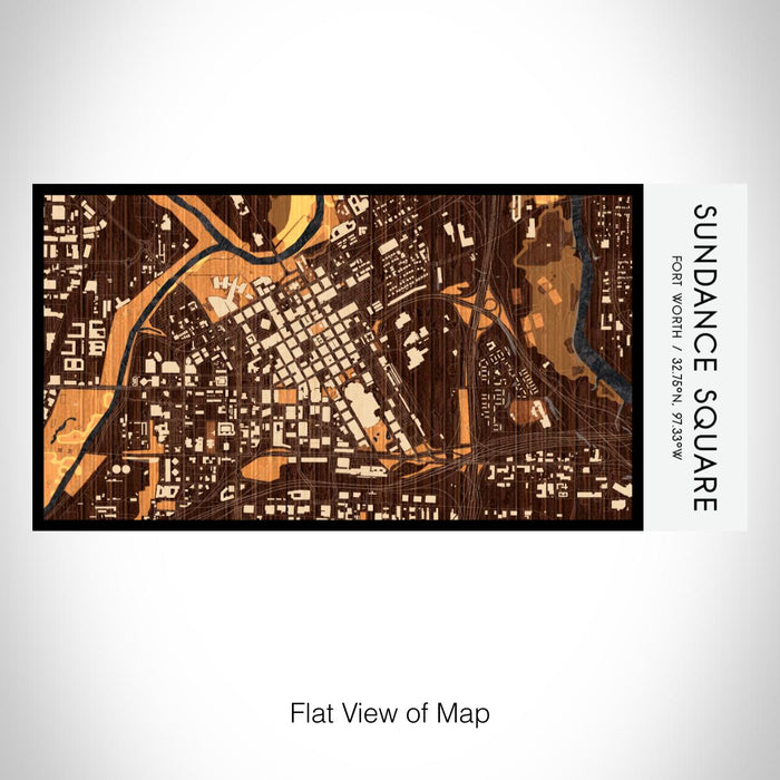 Rendered View of Sundance Square Fort Worth Map on 17oz Stainless Steel Insulated Bottle with printed ember style map