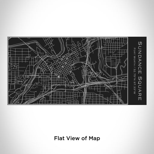 Rendered View of Sundance Square Fort Worth Map Engraving on 17oz Stainless Steel Insulated Cola Bottle in Black