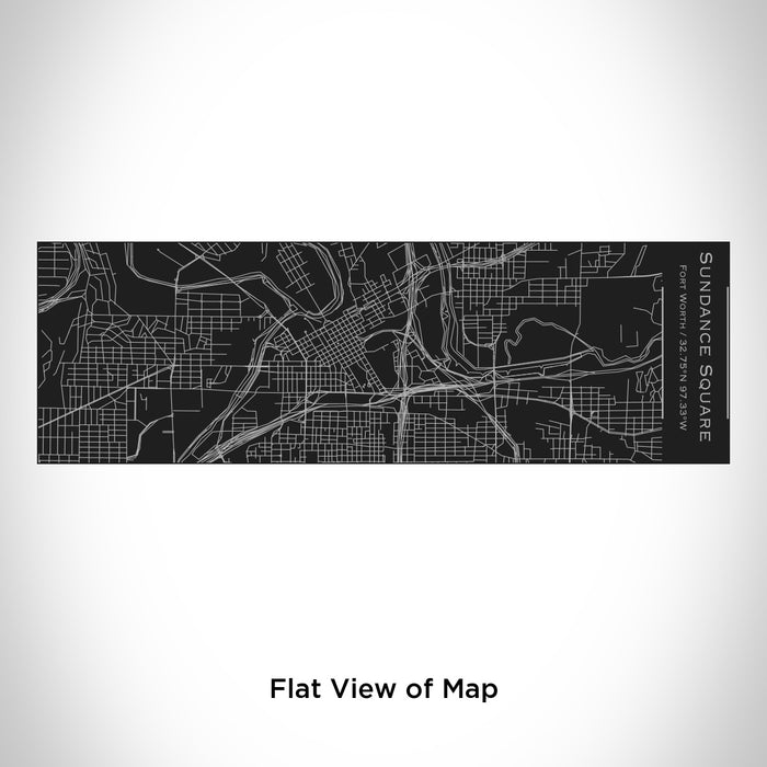 Rendered View of Sundance Square Fort Worth Map Engraving on 10oz Stainless Steel Insulated Cup with Sliding Lid in Black
