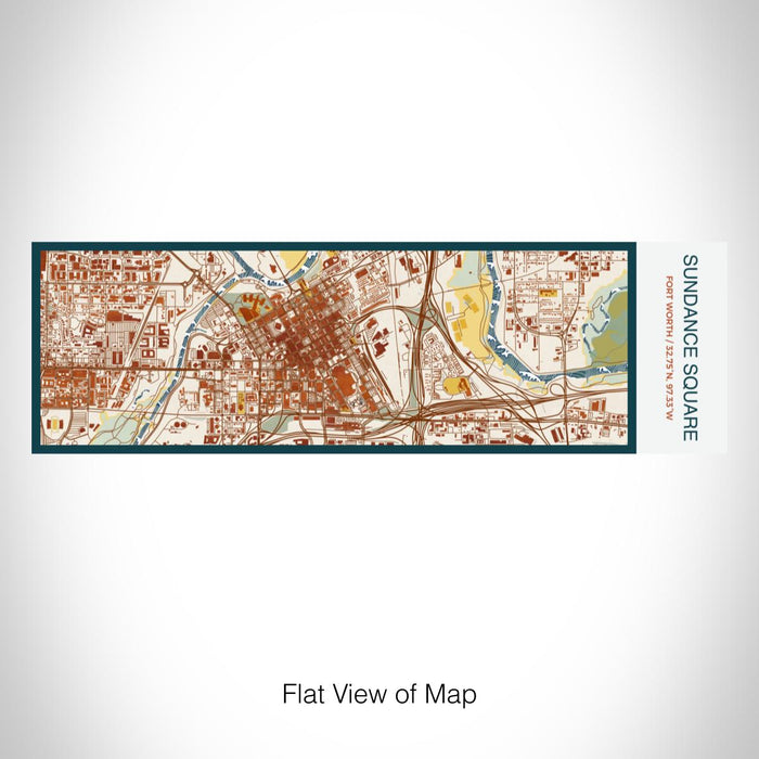 Rendered View of Sundance Square Fort Worth Map on 10oz Stainless Steel Insulated Cup in Woodblock with Sliding Lid