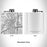 Rendered View of Sundance Square Fort Worth Map Engraving on 6oz Stainless Steel Flask in White