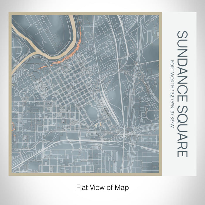 Rendered View of Sundance Square Fort Worth Map on 17oz Stainless Steel Insulated Tumbler in Afternoon Map Style