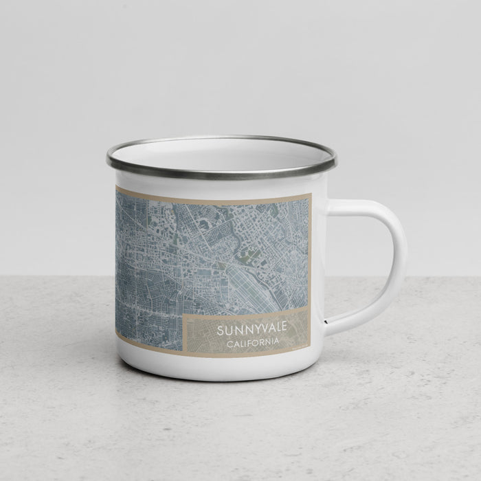 Right View Custom Sunnyvale California Map Enamel Mug in Afternoon