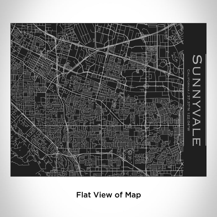 Rendered View of Sunnyvale California Map Engraving on 20oz Stainless Steel Insulated Bottle with Bamboo Top in Black