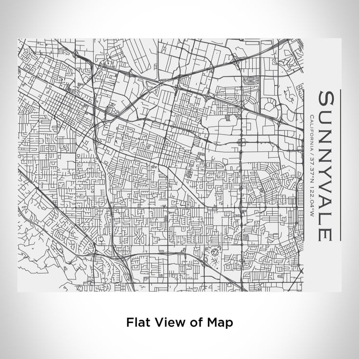 Rendered View of Sunnyvale California Map Engraving on 20oz Stainless Steel Insulated Bottle with Bamboo Top in White