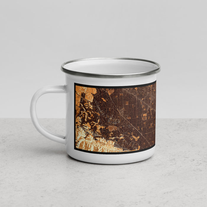 Left View Custom Sunnyvale California Map Enamel Mug in Ember