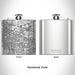 Rendered View of Sunnyvale California Map Engraving on 6oz Stainless Steel Flask