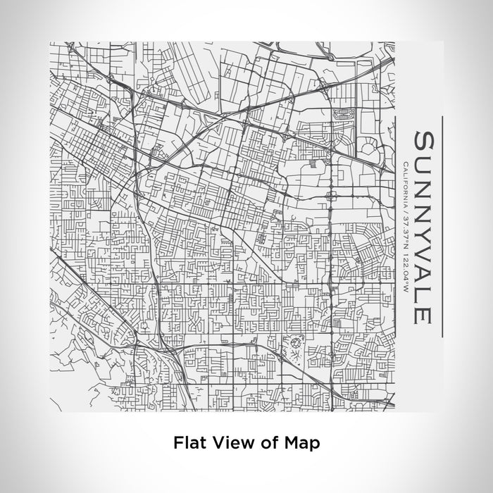 Rendered View of Sunnyvale California Map Engraving on 17oz Stainless Steel Insulated Tumbler in White