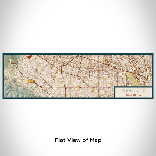 Flat View of Map Custom Sunnyvale California Map Enamel Mug in Woodblock