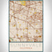 Sunnyvale California Map Print Portrait Orientation in Woodblock Style With Shaded Background