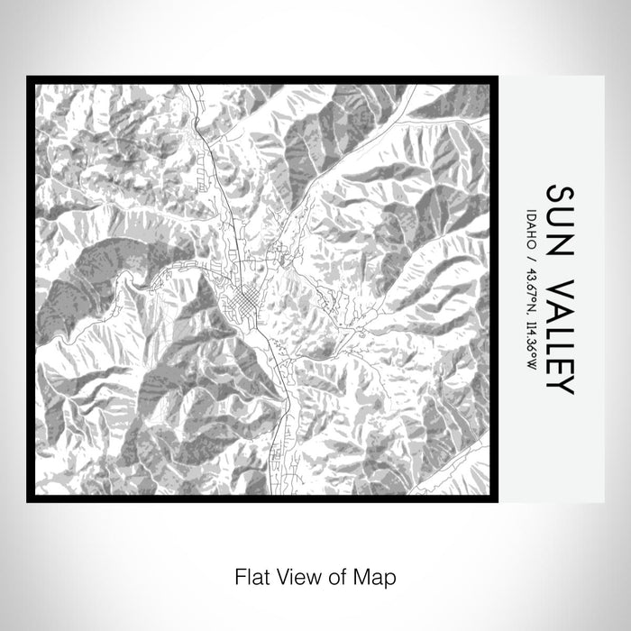 Rendered View of Sun Valley Idaho Map on 20oz Stainless Steel Insulated Bottle with Bamboo Top with printed classic style map