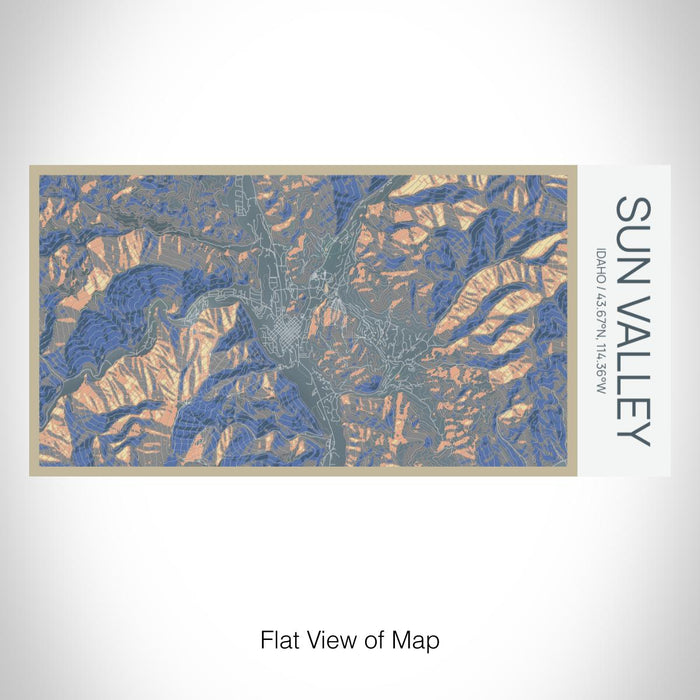 Rendered View of Sun Valley Idaho Map on 17oz Stainless Steel Insulated Bottle with printed afternoon style map