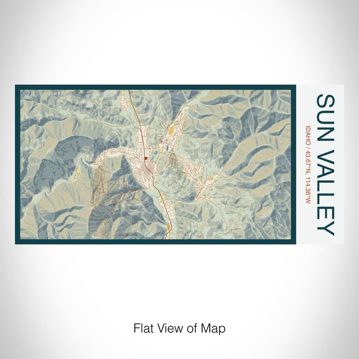 Rendered View of Sun Valley Idaho Map on 17oz Stainless Steel Insulated Bottle with printed woodblock style map