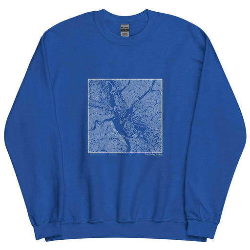 Sun Valley Idaho Topographic  Map Unisex Crewneck Sweater with City inscription in Royal Blue
