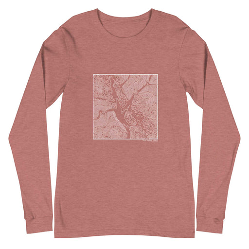 Sun Valley Idaho Topographic  Map Unisex Long-Sleeve T-shirt with City inscription in Heather Mauve