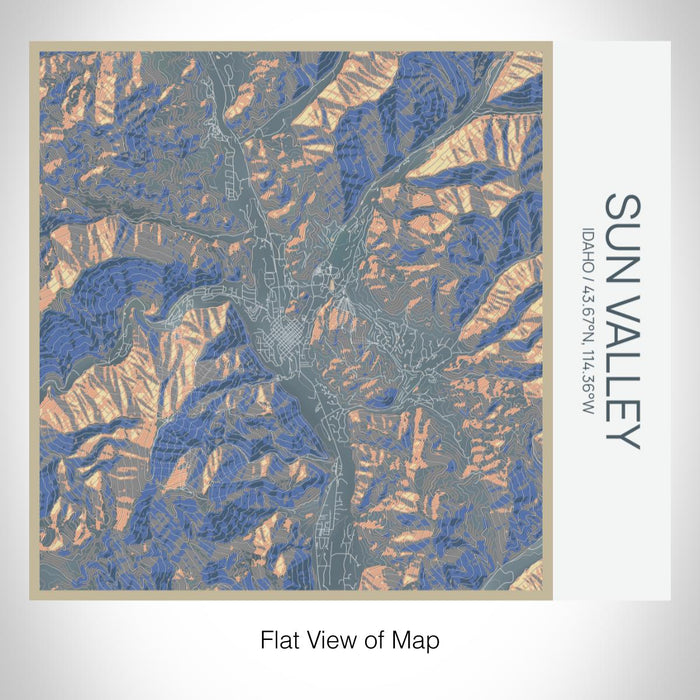 Rendered View of Sun Valley Idaho Map on 17oz Stainless Steel Insulated Tumbler in Afternoon Map Style